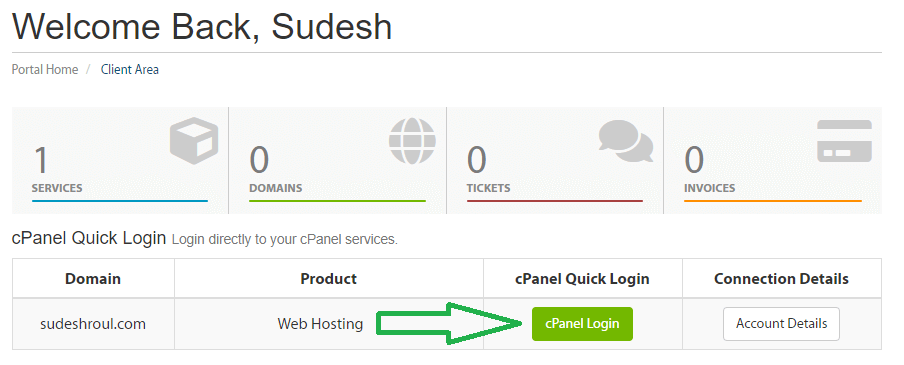 a2 hosting client area