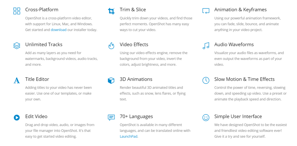 Features of OpenShot