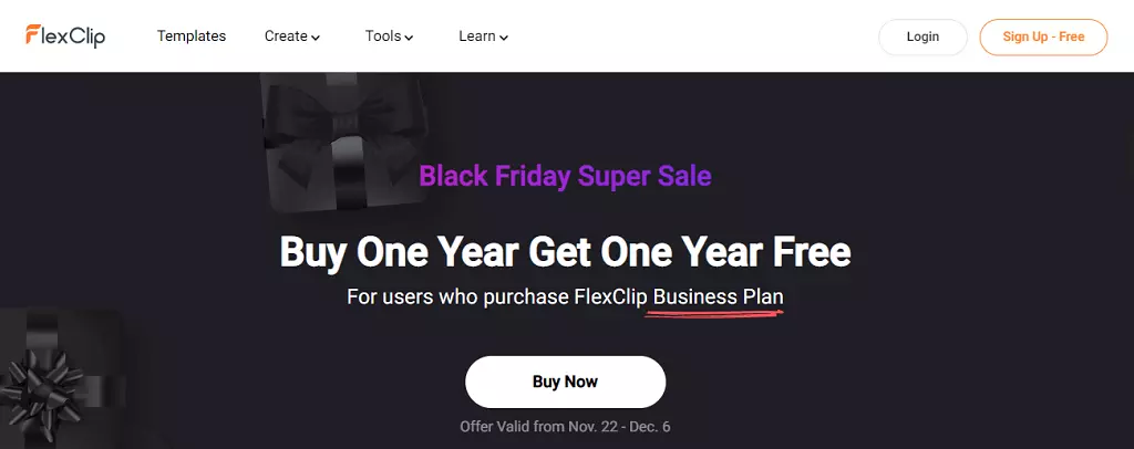 FlexClip Black Friday Sale 2021