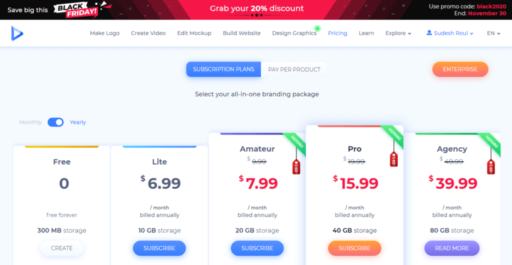 renderforest black friday deals 2020