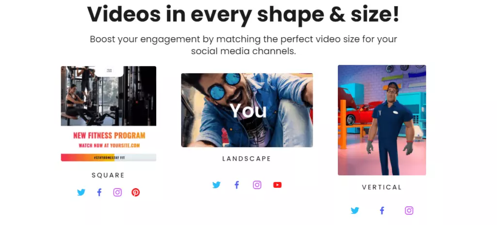videos shape and size can be create on CreateStudio