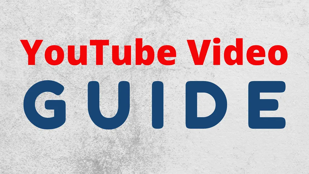 youtube video guide