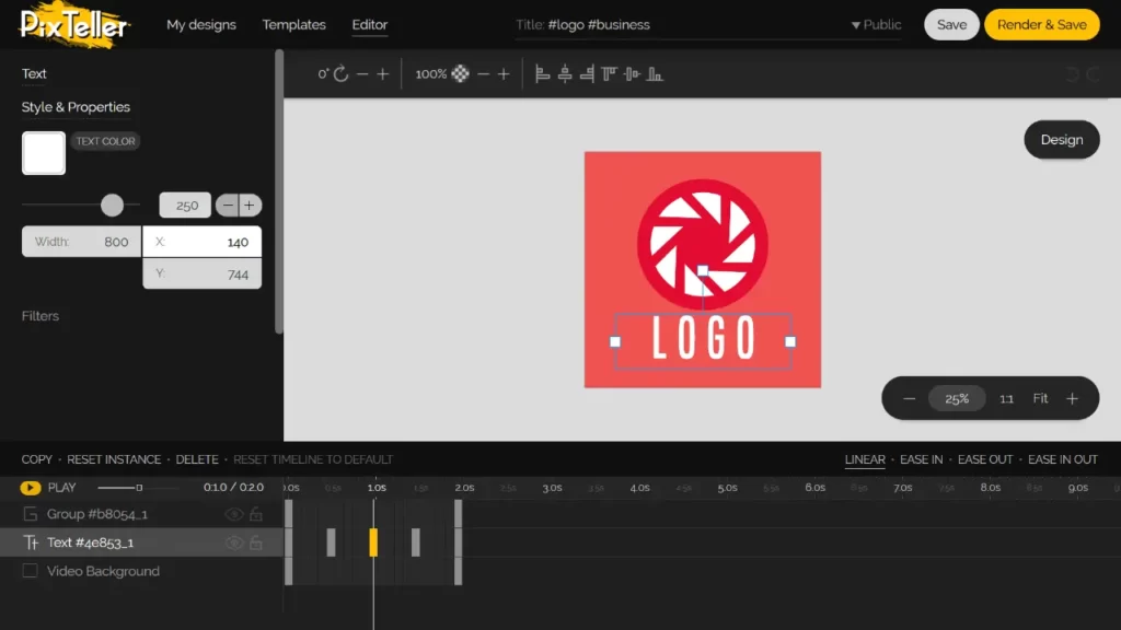 pixteller logo animation software