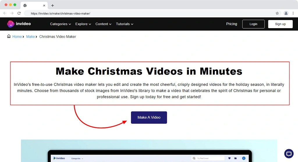 invideo christmas video maker