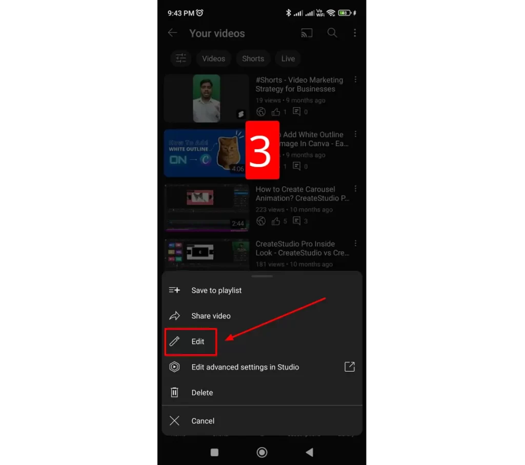 add or change custom video thumbnail from youtube android app 2