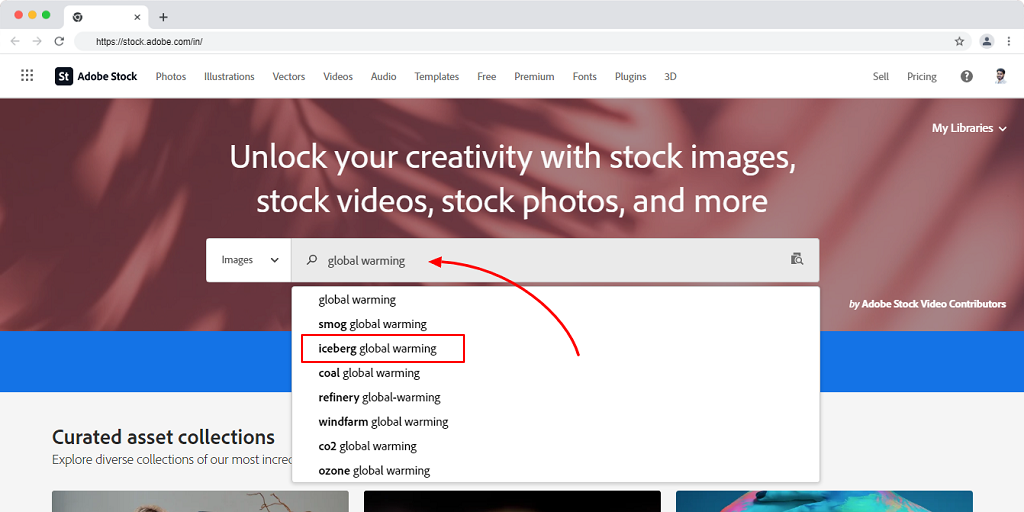 global worming image serching on adobe stock