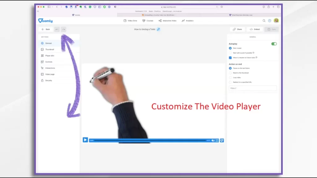 customize the video player