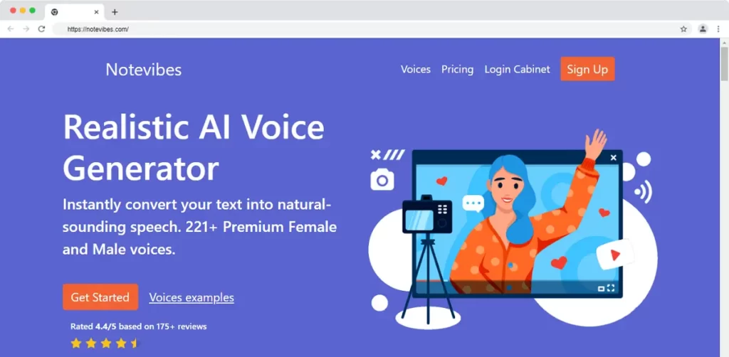 notevibes free text to speech online ai voice generator
