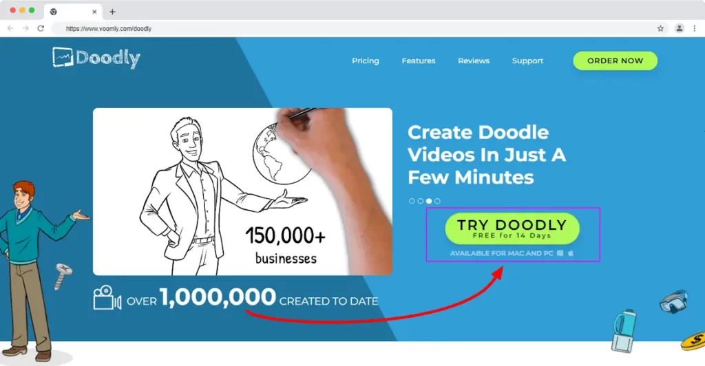 try doodly free for 14 days voomly cloud subscription