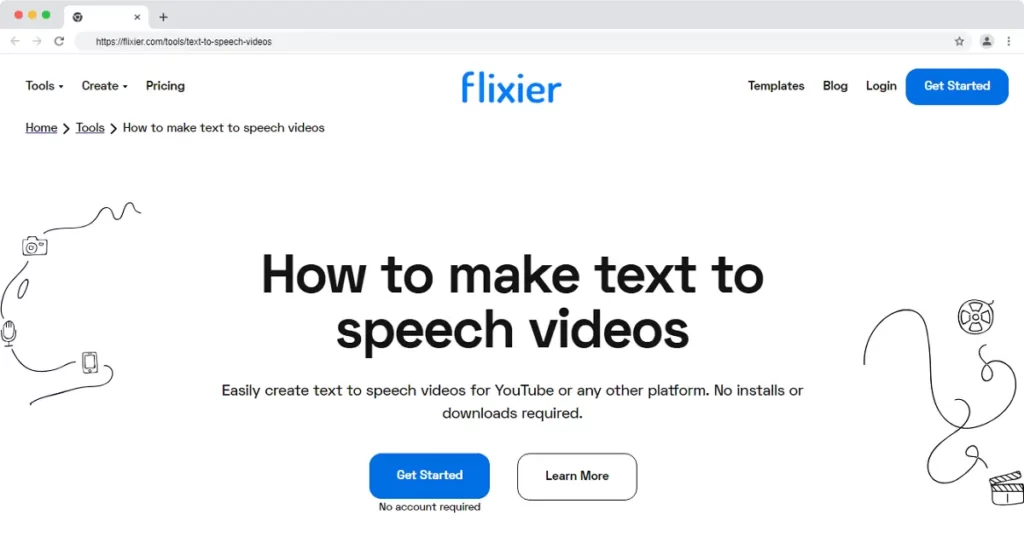 how to make text to speech videos for youtube using flixier