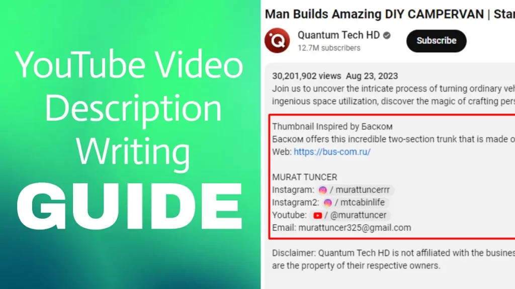 youtube video description writing guide