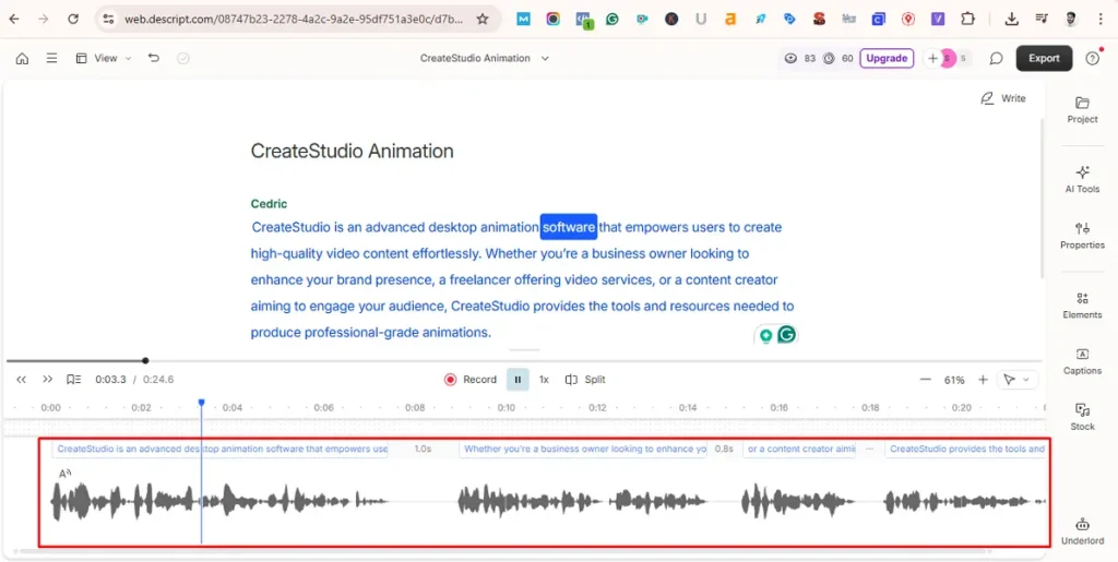 descript text to speech ai voice generator and voice cloning