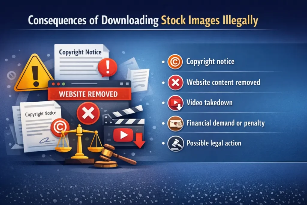 Consequences of downloading paid stock images illegally