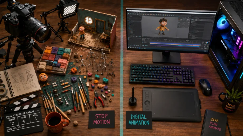 stop motion and digital animation equipment